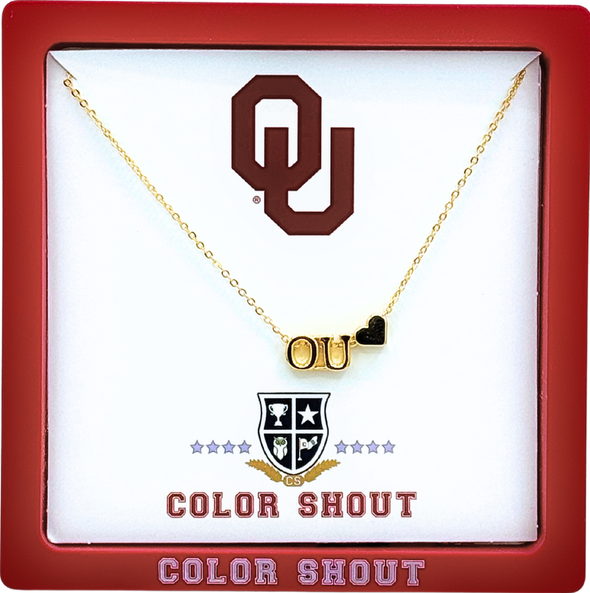 I Love College:  Initial Heart Necklace