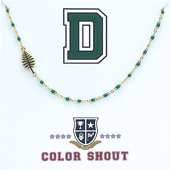 The College Logo Necklace: Side Set Logo on Enamel Bead Necklace