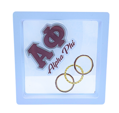 R206 AP-Alpha Phi Bezel & Enamel Ring Set