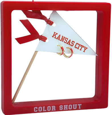 Kansas City Red Enamel Huggie Hoops