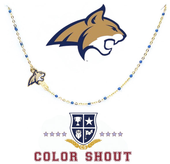 The College Logo Necklace: Side Set Logo on Enamel Bead Necklace