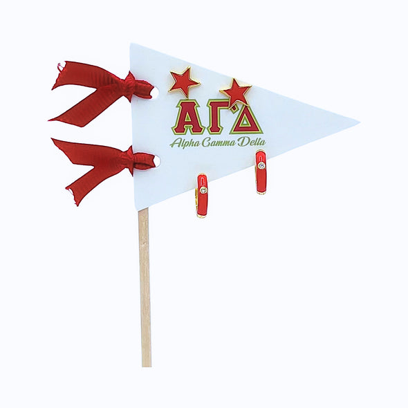 E203 AGD-Alpha Gamma Delta Pennant Pair Earring Set