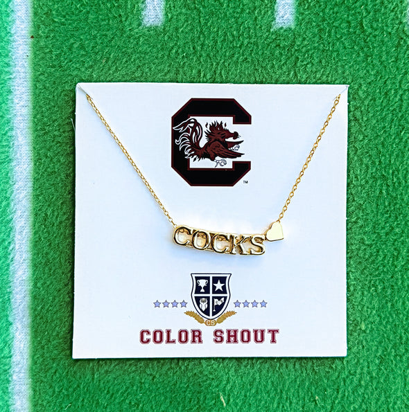 South Carolina - Gamecocks Heart Necklace