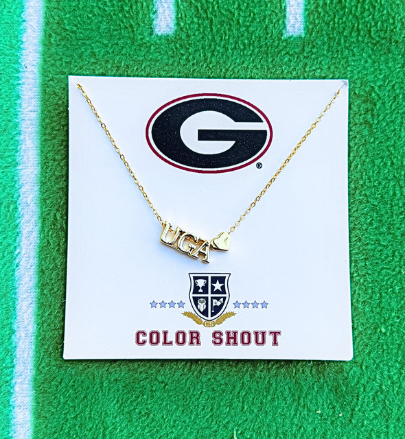 N202 -Georgia 'UGA'  Heart Necklace