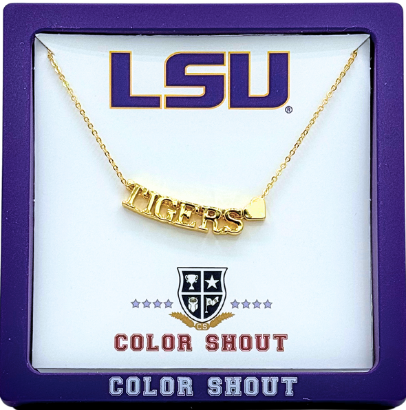 N202 - LSU Tigers Heart Necklace