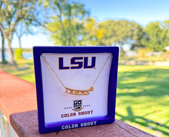 N202 - LSU Tigers Heart Necklace