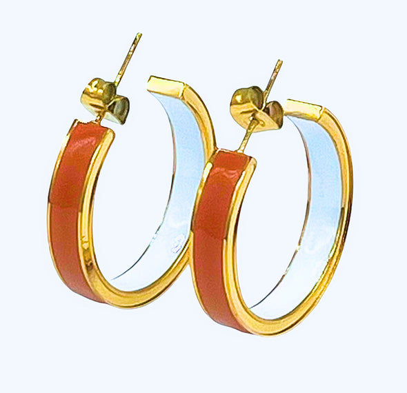 College: 50/50 School Colors Enamel Hoops