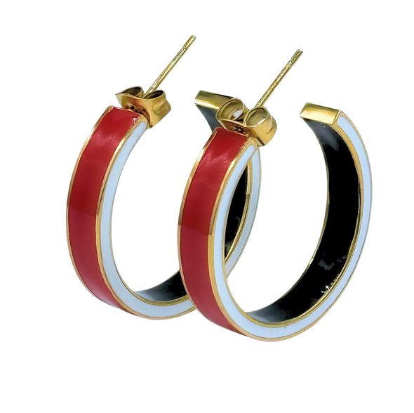 College: 50/50 School Colors Enamel Hoops