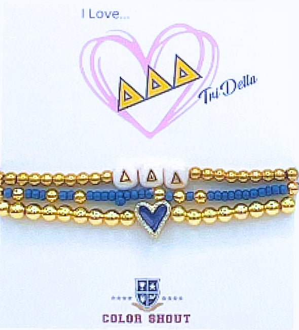 B202- Sorority 'Love' Bracelet Stack