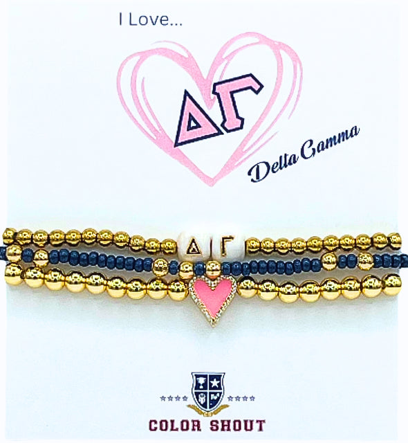 B202- Sorority 'Love' Bracelet Stack