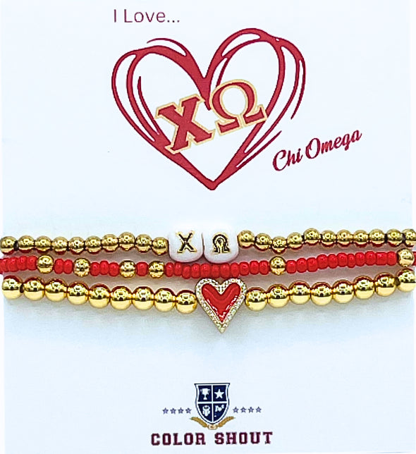 B202- Sorority 'Love' Bracelet Stack