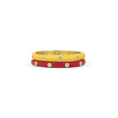 R201 XO-Chi Omega: 2 Enamel Stack Ring Set