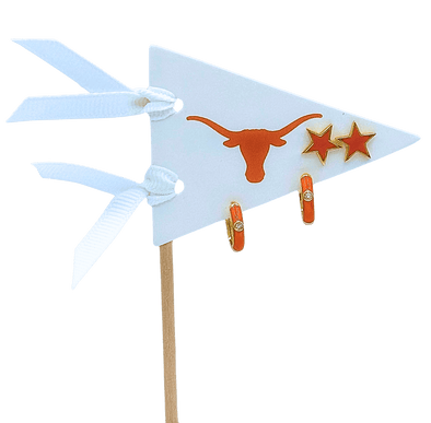 University of Texas Pennant Pair Earring Set