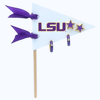 E203-LSU Louisiana Pennant Pair Earring Set