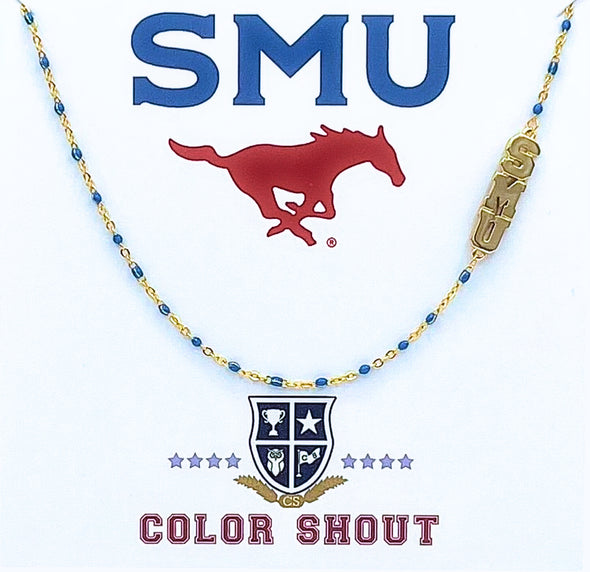 The College Logo Necklace: Side Set Logo on Enamel Bead Necklace