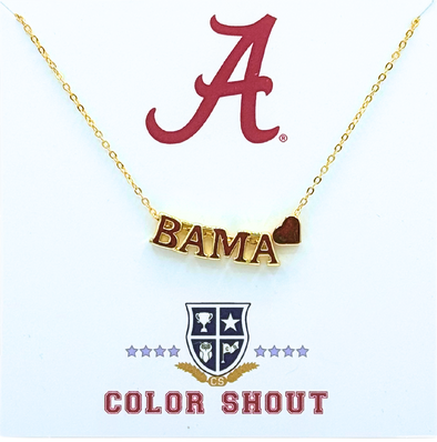 N202 - I Love Alabama:  BAMA Heart Necklace