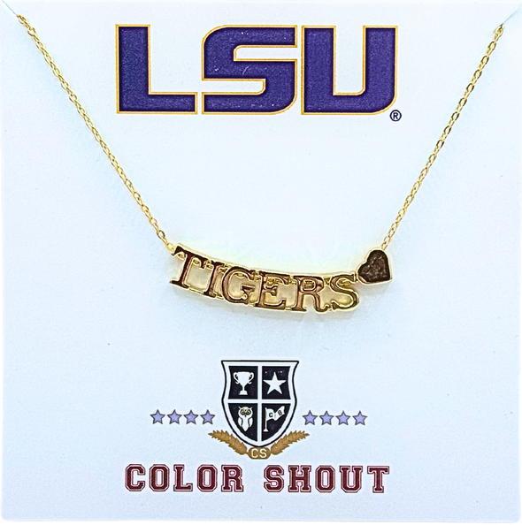 N202 - LSU Tigers Heart Necklace