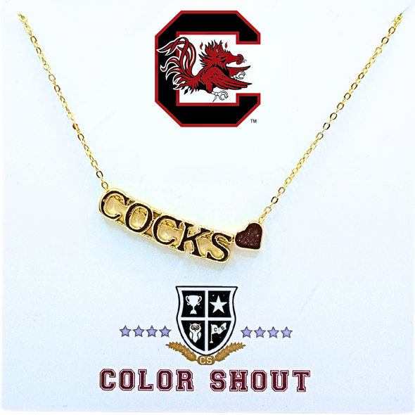 South Carolina - Gamecocks Heart Necklace