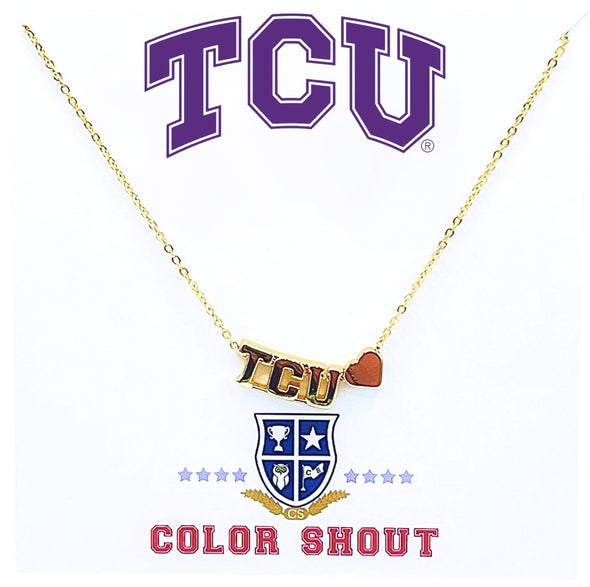 I Love College:  Initial Heart Necklace