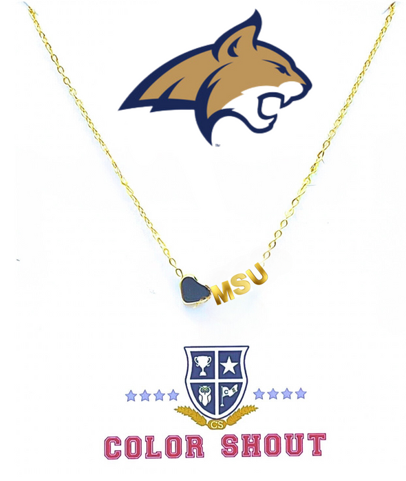 I Love College:  Initial Heart Necklace