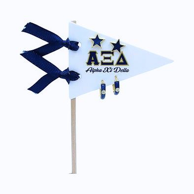 E203 AXD-Alpha Xi Delta Pennant Pair Earring Set